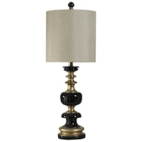 Traditional Black and Gold Resin Table Lamp