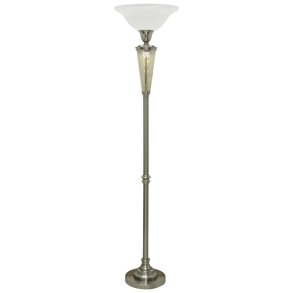 StyleCraft Lamps Steel And Glass Torchiere