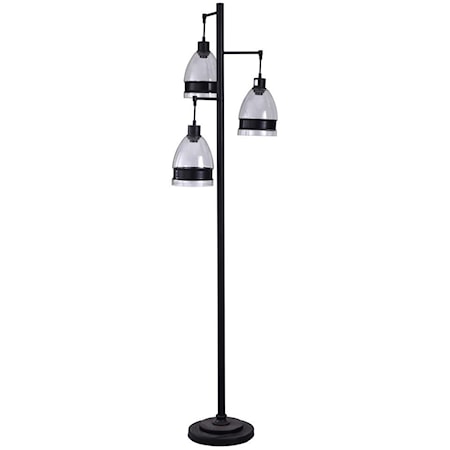 72" Glass / Steel Table Lamp