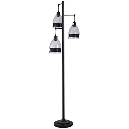 GLASS/STEEL FLOOR LAMP |