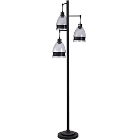 72&quot; Glass / Steel Table Lamp