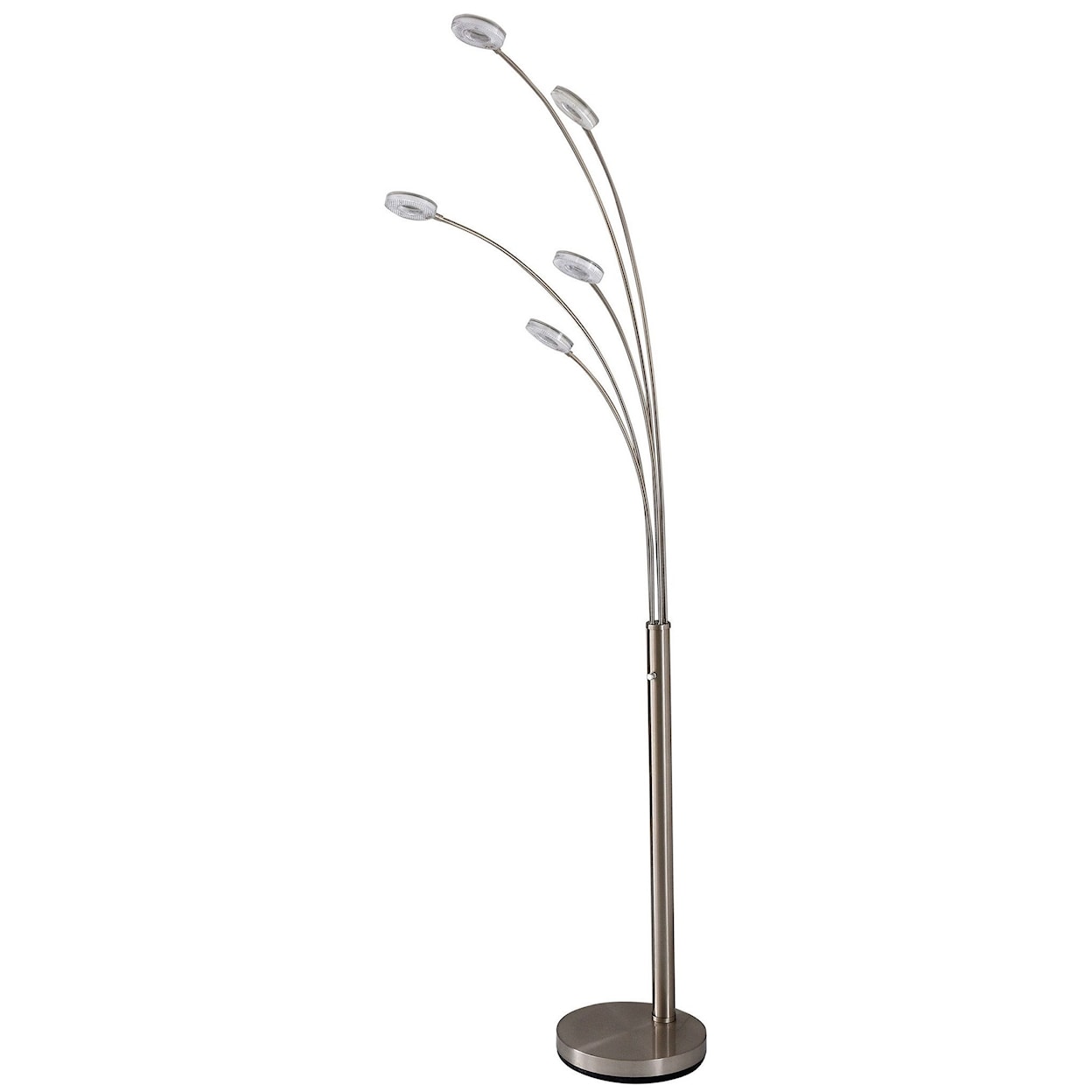 StyleCraft Lamps Adjustable 5-Head Satin Nickel Floor Lamp