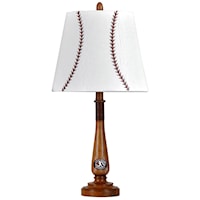 Little League Baseball Accent  Lamp with Baseball Stitched Shade