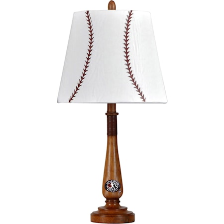 Little League Baseball Accent  Lamp with Baseball Stitched Shade