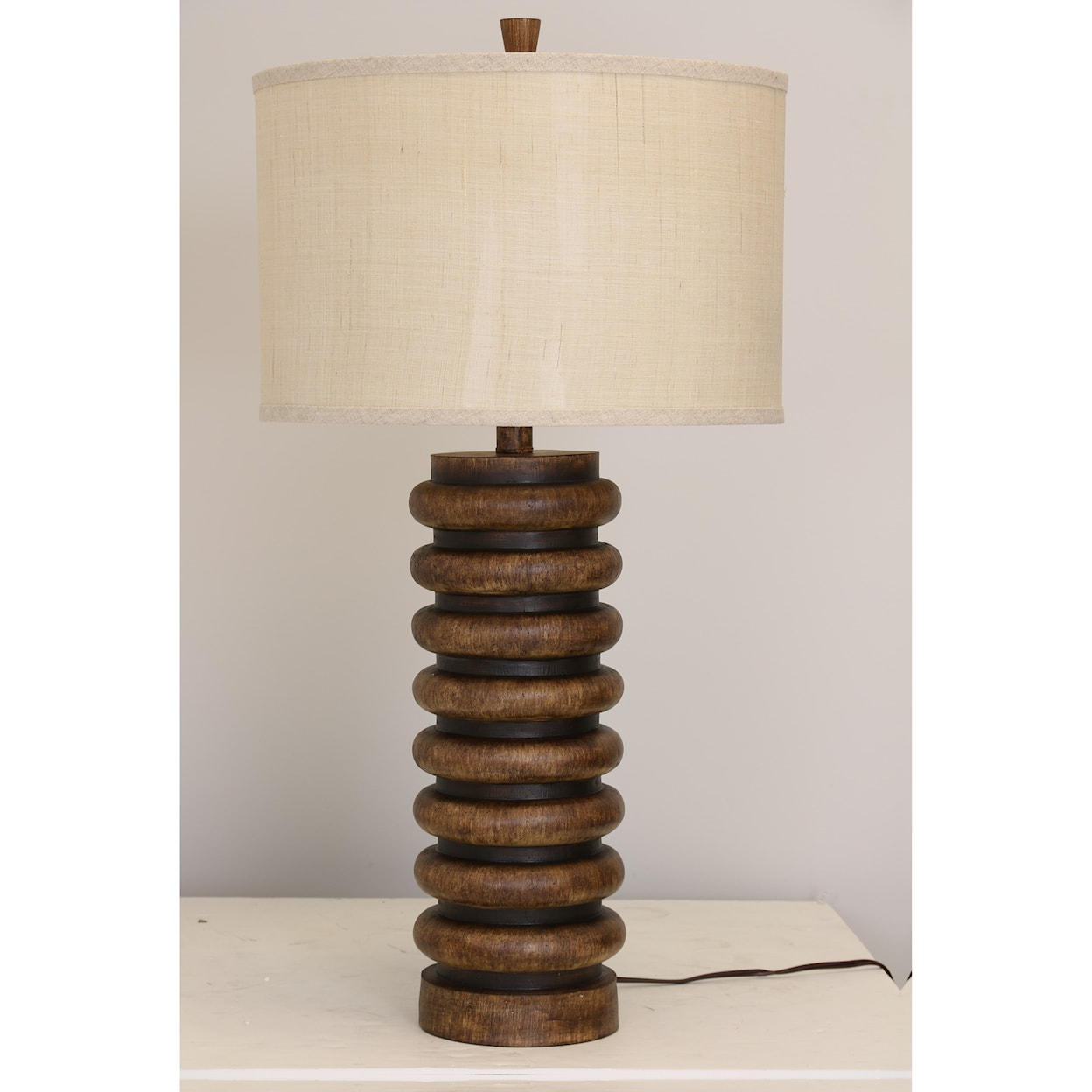 StyleCraft Lamps Ribbed Faux Wood Table Lamp