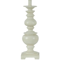 Ivory Resin Candlestick Lamp Base