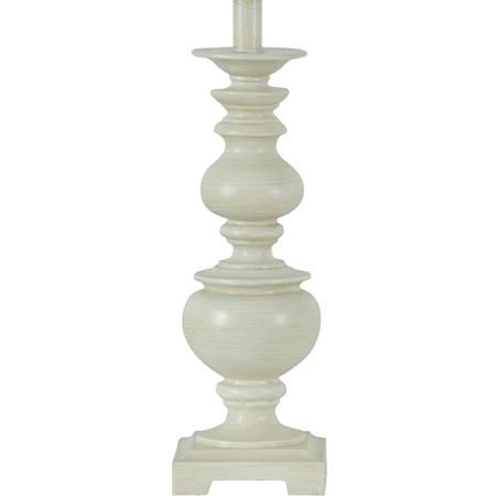 Ivory Resin Candlestick Lamp Base
