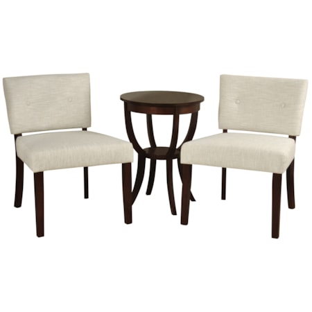 3 Piece Side Table and Chairs Set