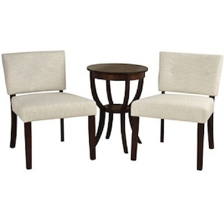 3 Piece Side Table and Chairs Set