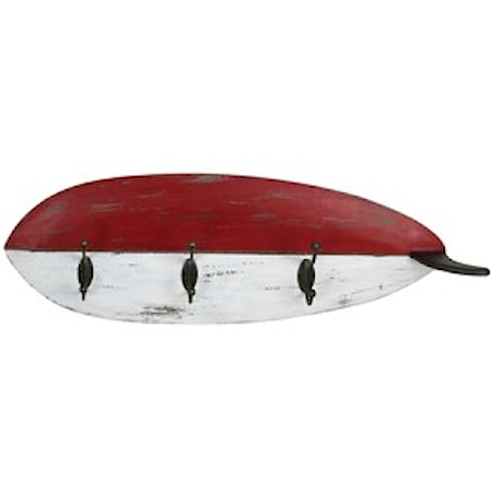 Red and White Metal Surfboard
