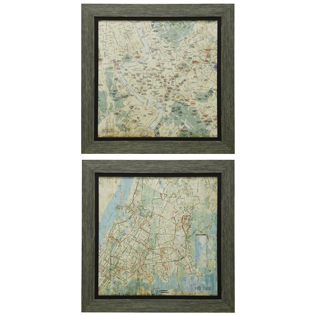 StyleCraft Wall Décor Set of  Two Map Prints