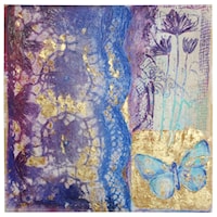 Square Canvas of Floral and Butterfly Prints