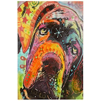Contemporary Bold Hand Painted Canvas of a Dog