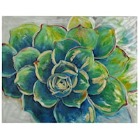 Oil Painting of Green Carnation on Sheet Metal