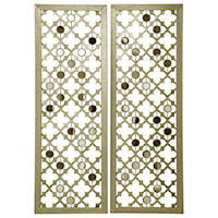 Set of 2 Metal and Mirror Wall Hangings