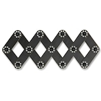 Black Metal Wall Hooks with Decorative Knobs