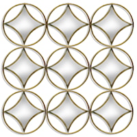 Circle Metal Wall Art with Triangle Mirrors