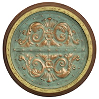 Patina and Gold Stamped Metal Wall Seal