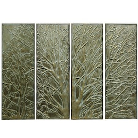 Set of Four Metal Wall Art Panels