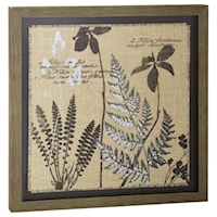Burlap Silkscreen Print in Wood Frame