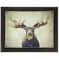 Moose Textured Print Custom Framed