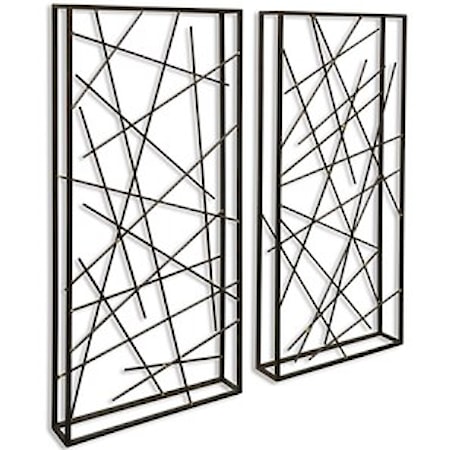 Contemporary Set of 2 Metal Wall Sculptures