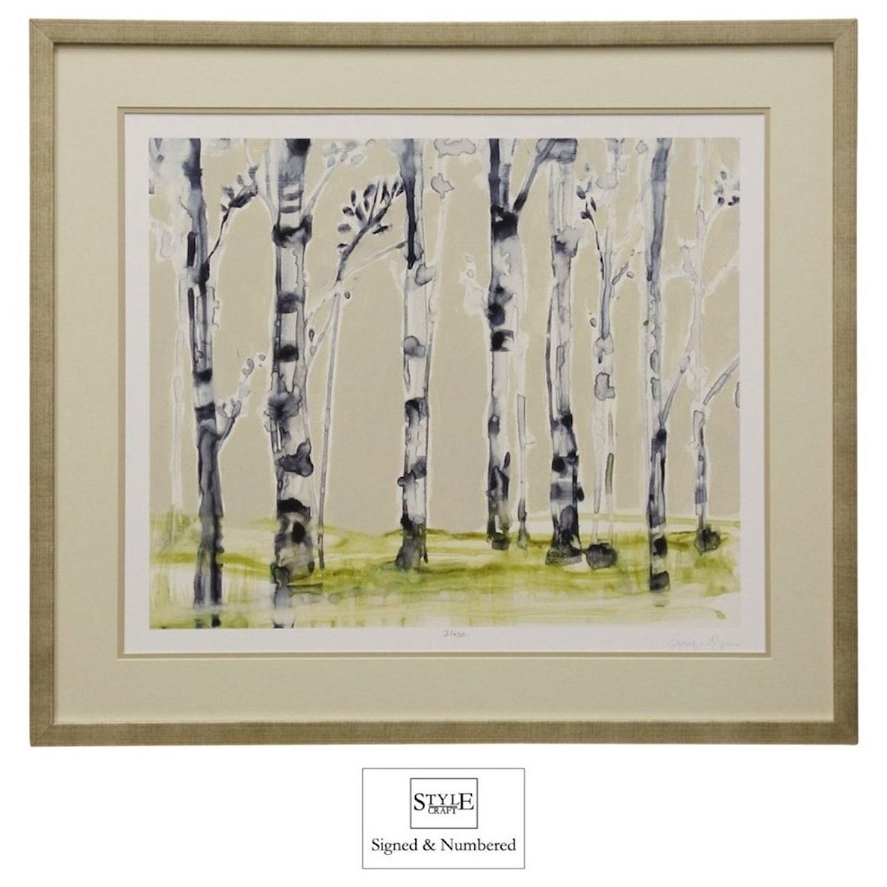 StyleCraft Wall Décor Hand-Signed and Numbered Birch Tree Print