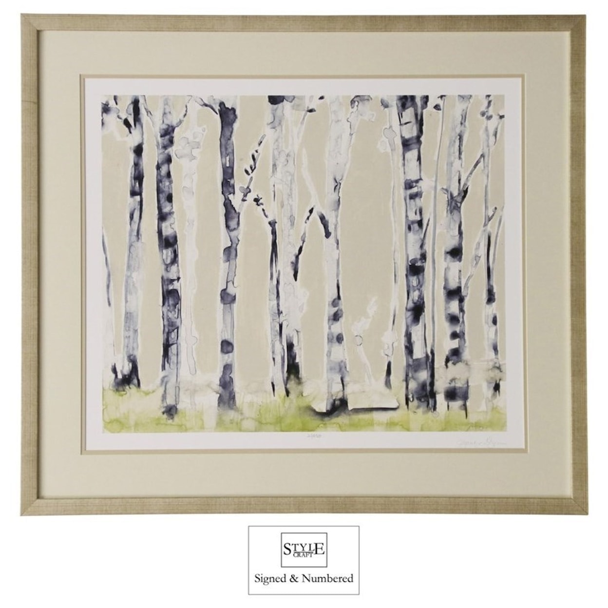 StyleCraft Wall Décor Hand-Signed and Numbered Birch Tree Print