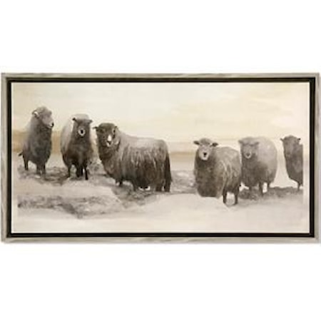Winter Sheeps Textured Framed Print