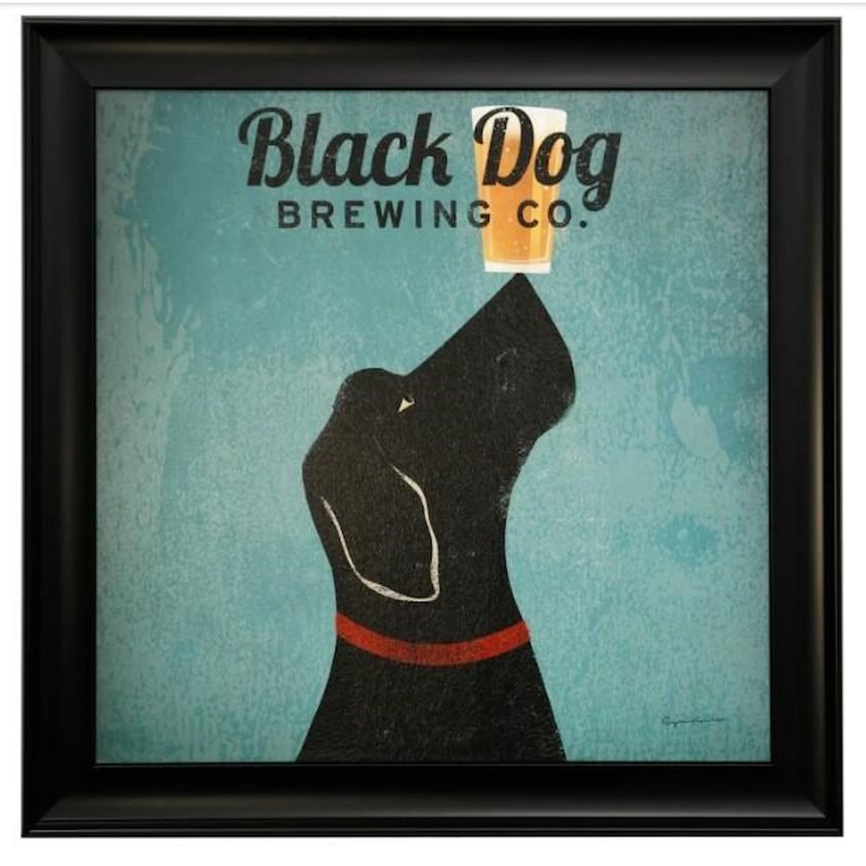 StyleCraft Wall Décor Black Dog Brewing Co. Framed Dog Print