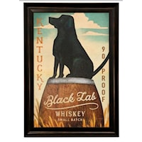 Black Lab Whiskey Textured and Framed Dog Print
