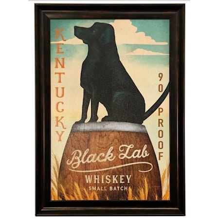 Black Lab Whiskey Framed Print