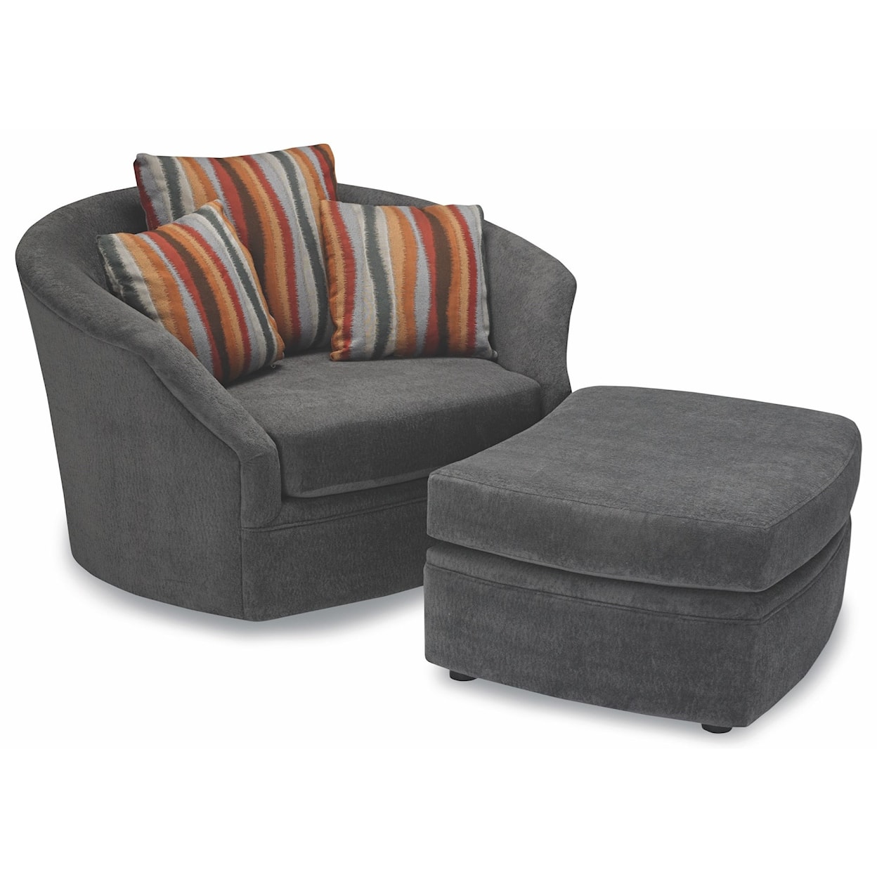 Lewis Home 8212 Swivel Chair and Ottoman Set
