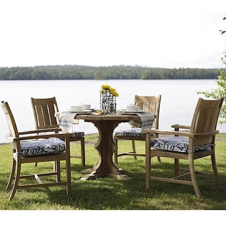 5 Piece Dining Set with Round Pedestal Table