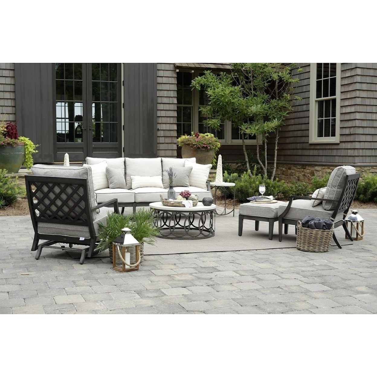 Summer Classics Lattice Lattice Outdoor Ottoman