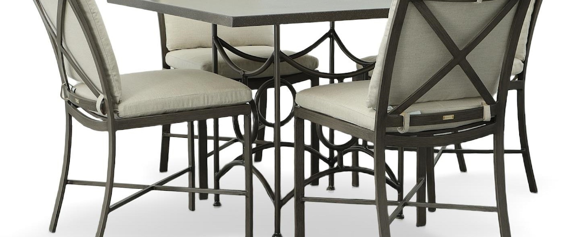 42 Inch Superstone Dining Table with 4 Monaco Side Chairs