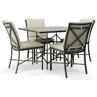 42 Inch Superstone Dining Table with 4 Monaco Side Chairs