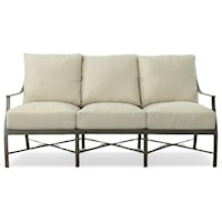 Outdoor Sofa with Weltless Cushions and 2 Throw Pillows