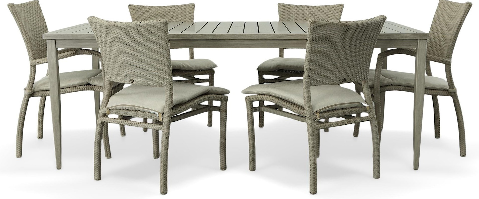 Wrought Aluminum Table with 4 Side Chairs and 2 Arm Chairs