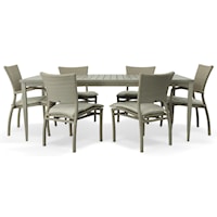 Wrought Aluminum Table with 4 Side Chairs and 2 Arm Chairs