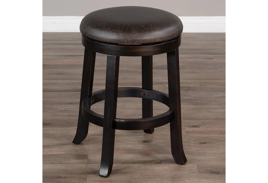 1646 24"H Swivel Stool, Cushion Seat by Sunny Designs at Fashion Furniture