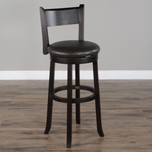30"H Swivel Barstool, Cushion Seat & Back