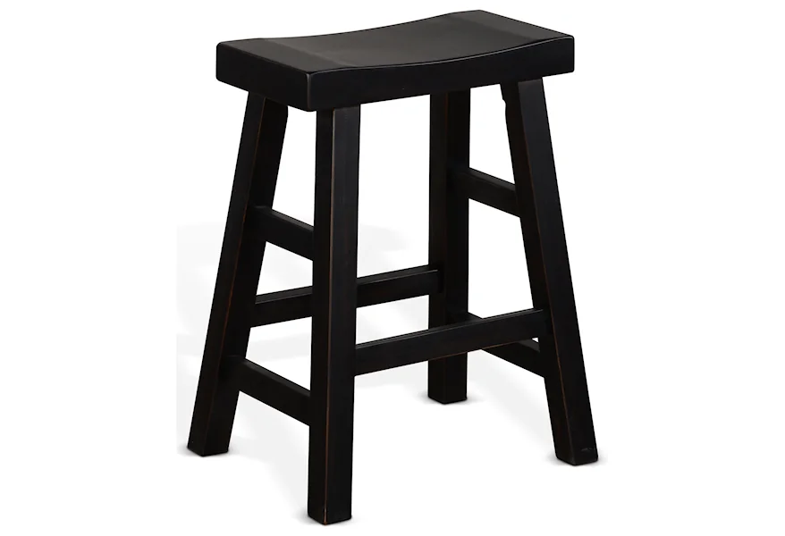 1768 24"H Saddle Seat Stool, Wood Seat by Sunny Designs at Conlin's Furniture