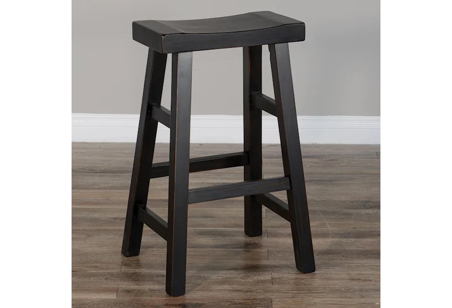 1768 30"H Saddle Seat Stool, Wood Seat by Sunny Designs at Home Furnishings Direct