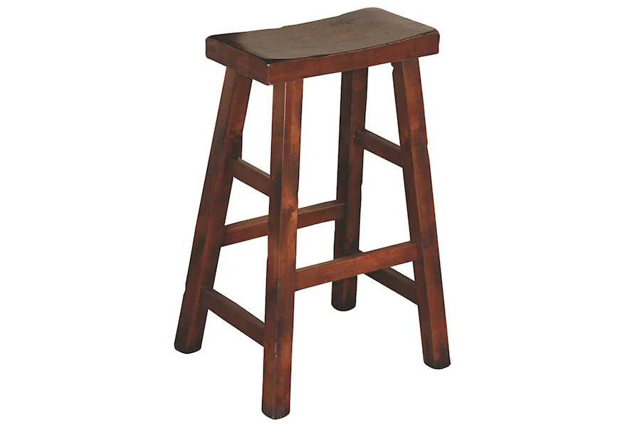 1768 30"H Saddle Seat Stool, Wood Seat at Sadler's Home Furnishings