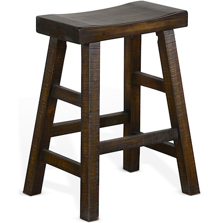 24"H Saddle Seat Stool, Wood Seat