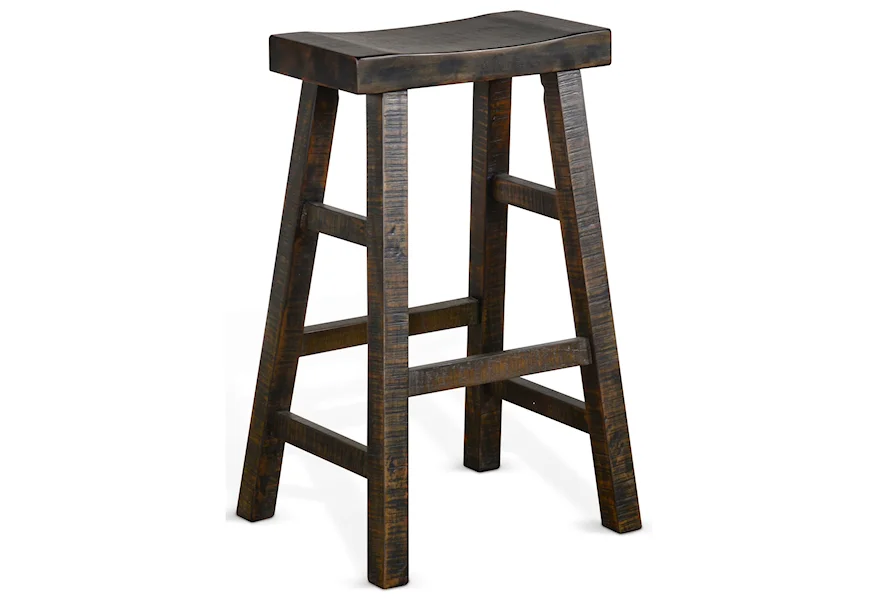 1768 30"H Saddle Seat Stool, Wood Seat by Sunny Designs at Del Sol Furniture