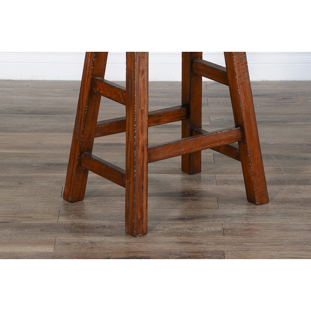 Sunny Designs 1768 24"H Saddle Seat Stool, Wood Seat