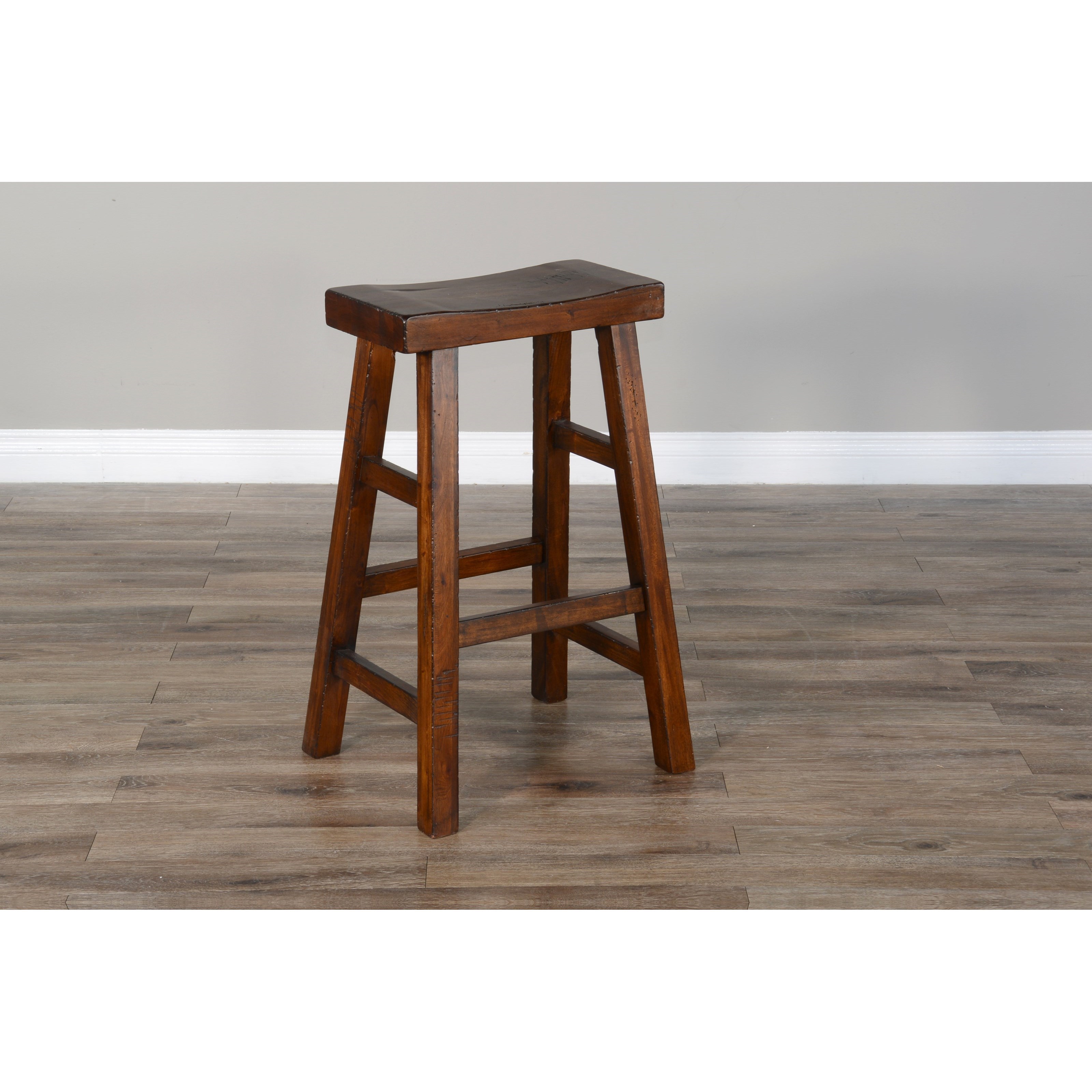 30"H Saddle Seat Stool, Wood Seat