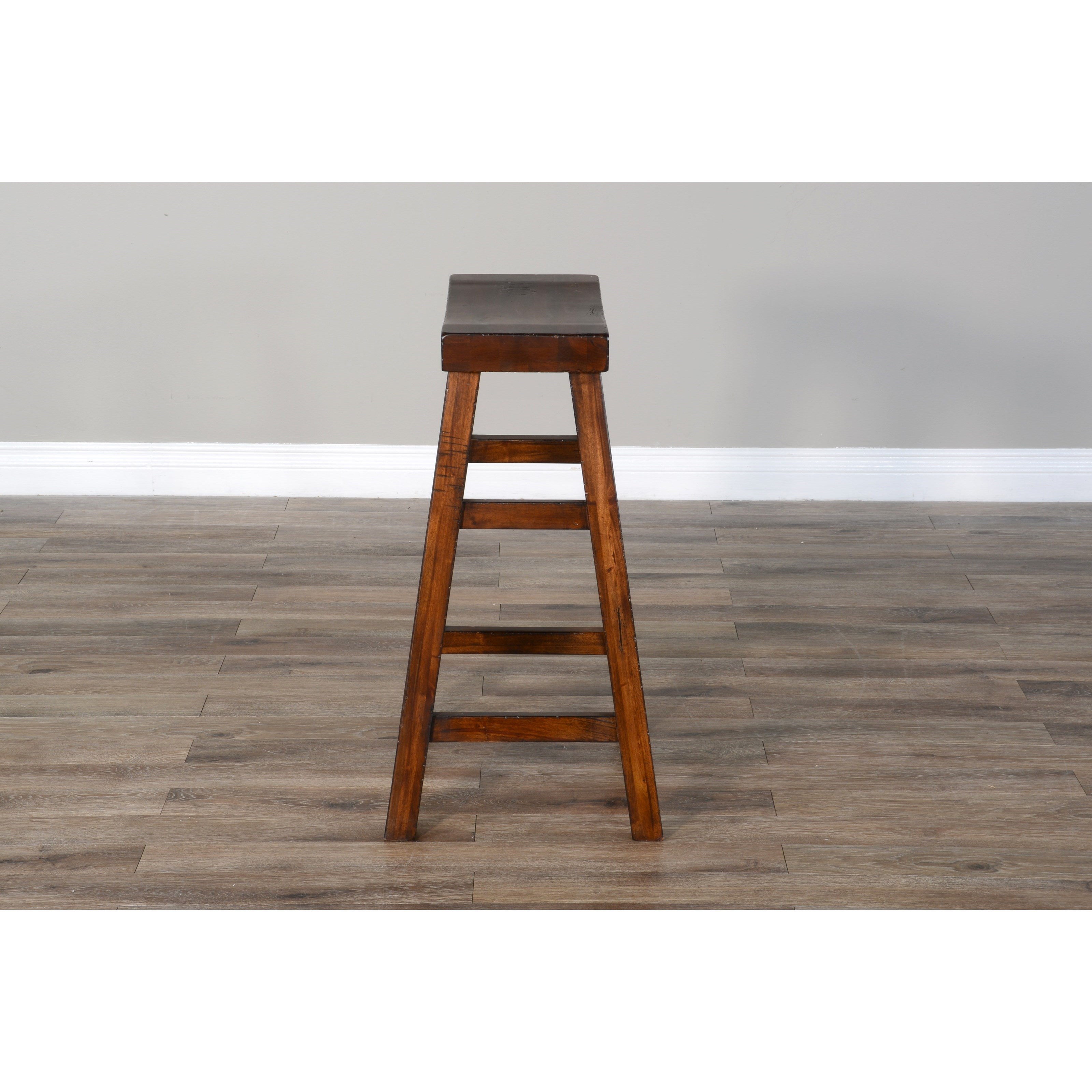 30"H Saddle Seat Stool, Wood Seat